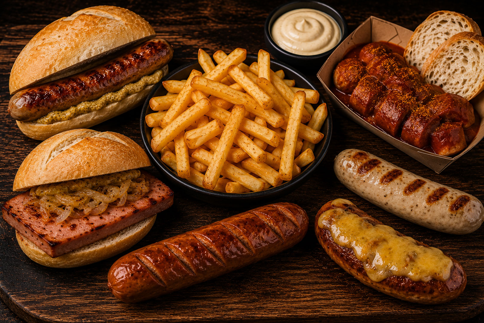 Arrangement 5: Wurst & Pommes